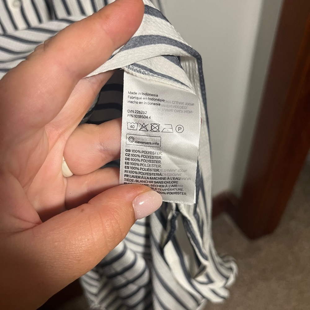 H&M Navy and White Striped Shirt Dress - Picture 4 of 6